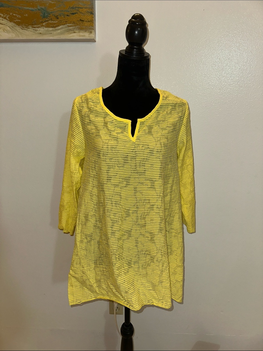 Habitat Yellow Striped Tunic Top